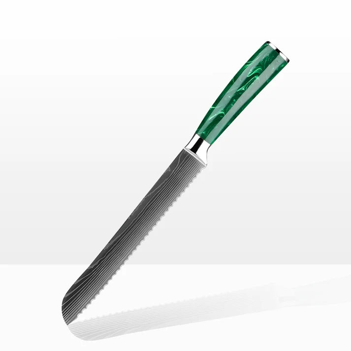 Forest Damascus Bread Knife