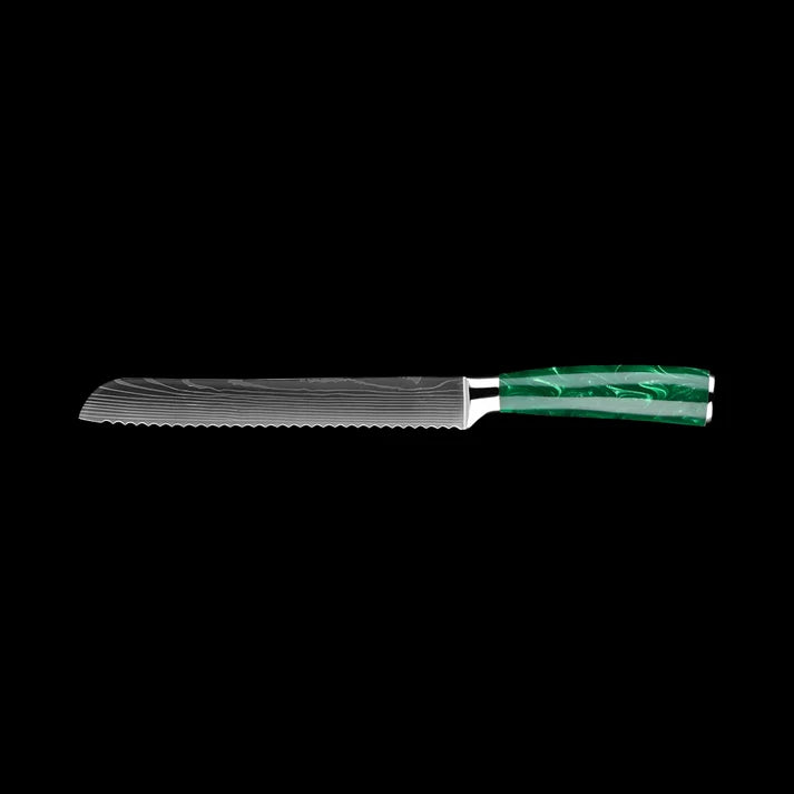 Forest Damascus Bread Knife
