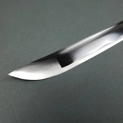 Hand-Forged Samurai Katana with White Handle &amp; Black Scabbard Knives Craft
