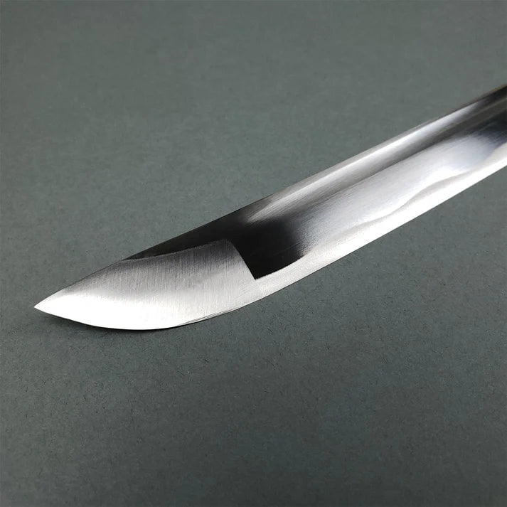 Hand-Forged Samurai Katana with White Handle &amp; Black Scabbard Knives Craft