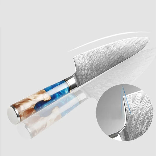 Ocean Wave Damascus Chef Knife