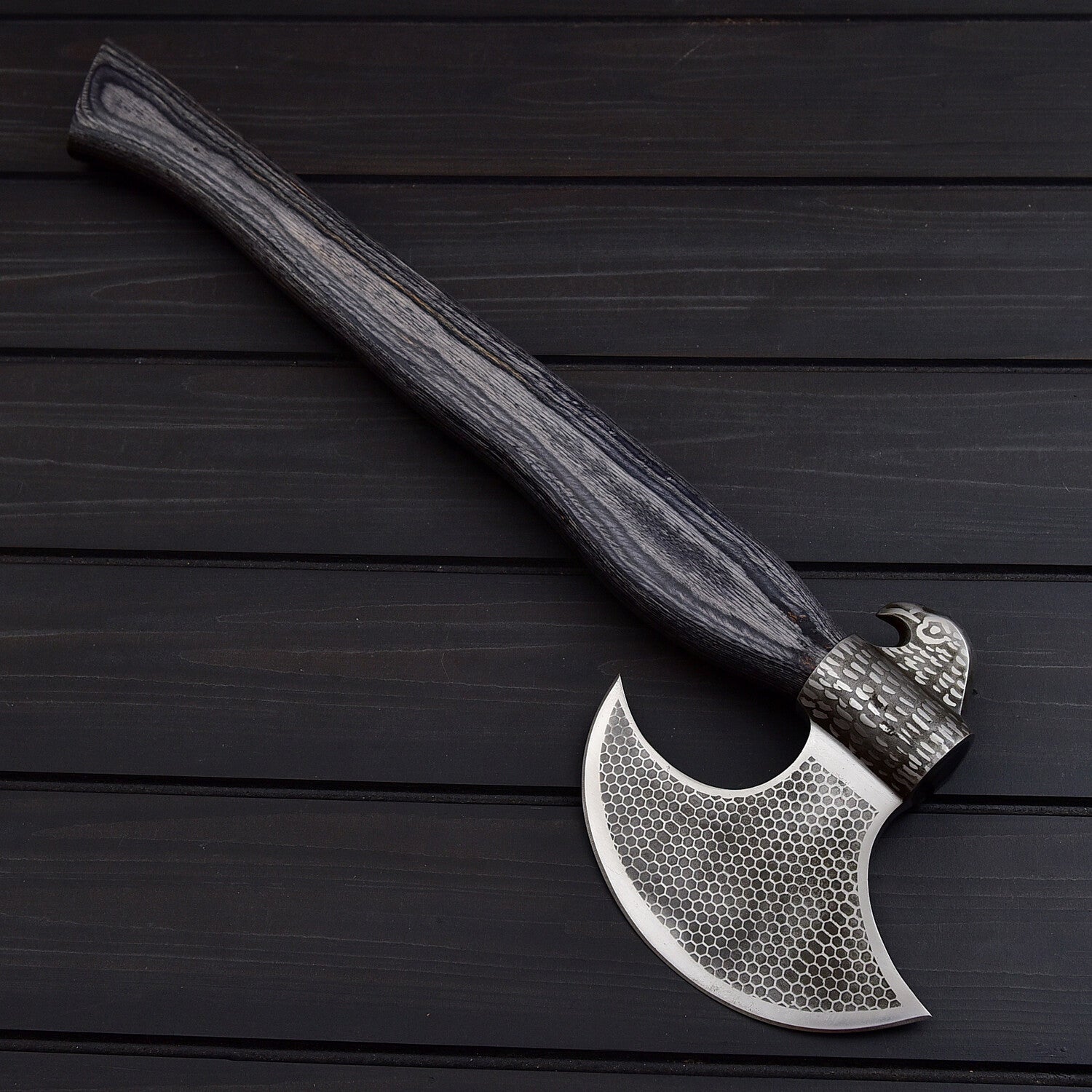 Hand-Forged Viking Style Battle Axe – Eagle Head Design with Leather Sheath Knives Craft