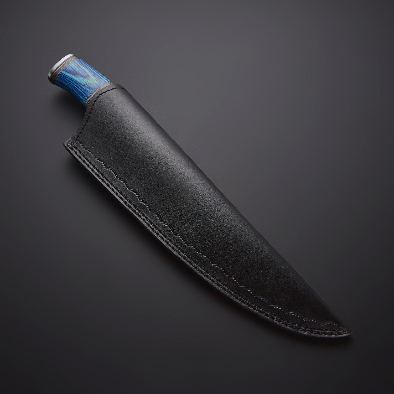 Handmade Full Tang Chef Knife with Wooden & Resin Handle – Includes Leather Sheath Knives Craft