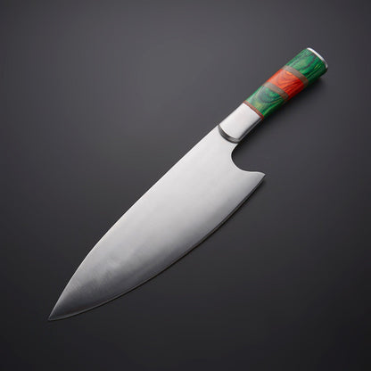 ImperialForge™ Stainless Steel D2 Chef Knife – Wood & Purple Resin Handle Knives Craft