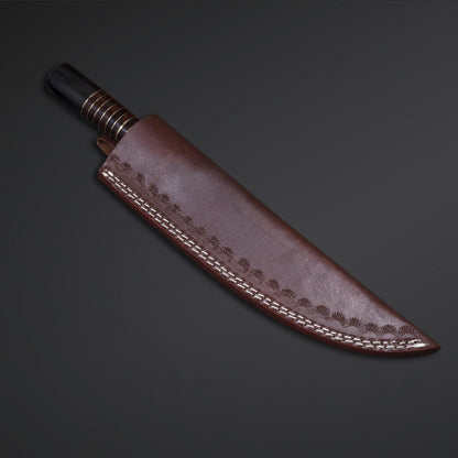 Hand-Forged Damascus Steel Chef Knife with Leather Sheath Knives Craft