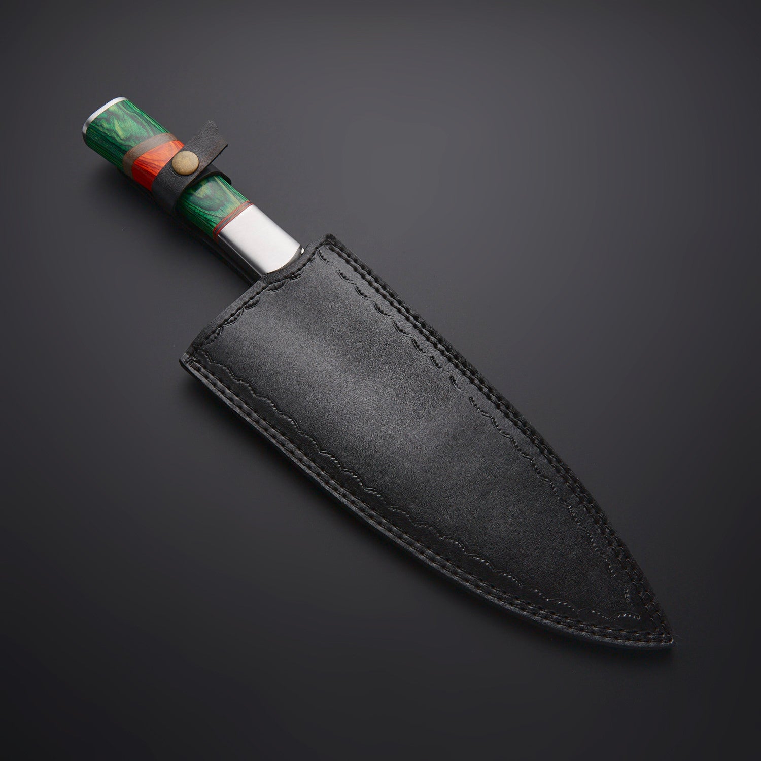 ImperialForge™ Stainless Steel D2 Chef Knife – Wood & Purple Resin Handle Knives Craft
