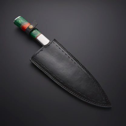 ImperialForge™ Stainless Steel D2 Chef Knife – Wood & Purple Resin Handle Knives Craft