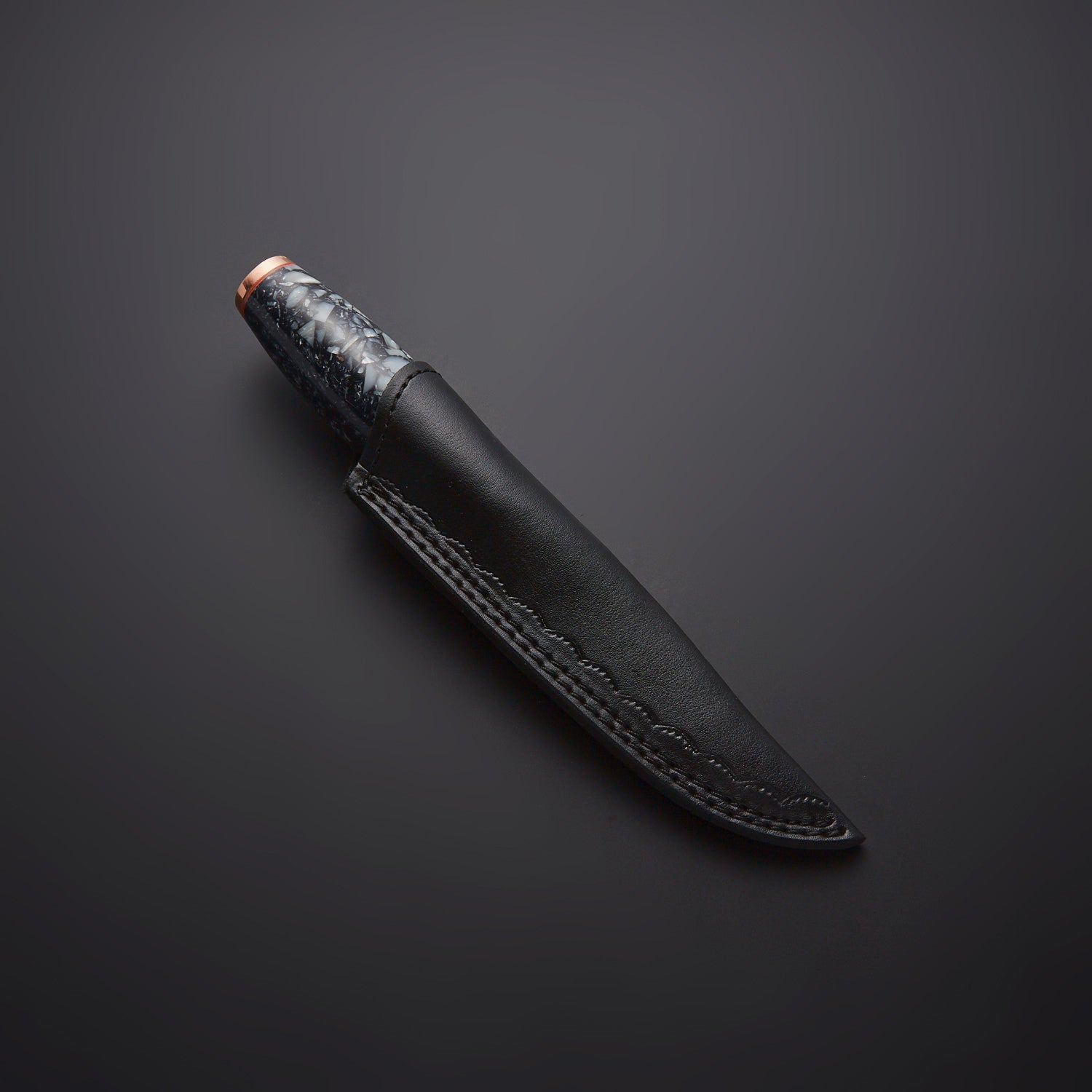 🔪 Hand-Forged Stainless Steel Utility Knife with Stone Mosaic Handle & Leather Sheath 🔪 Knives Craft