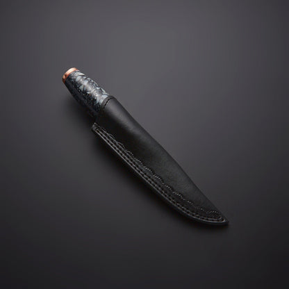🔪 Hand-Forged Stainless Steel Utility Knife with Stone Mosaic Handle & Leather Sheath 🔪 Knives Craft