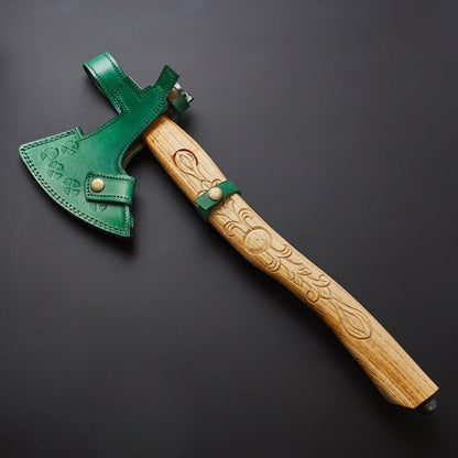 Handcrafted Viking Axe with Premium Leather Sheath – Authentic & Durable 🪓🛡️ Knives Craft
