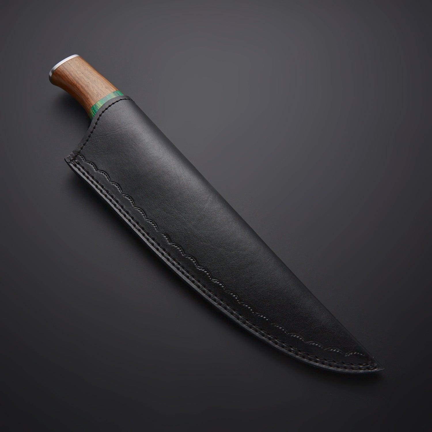 Professional Chef Knife with Multicolor Wood Handle &amp; Leather Sheath Knives Craft