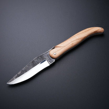 Handcrafted Damascus Folding Knife - Premium Steel Blade, Elegant Wooden Handle 🔪 Knives Craft