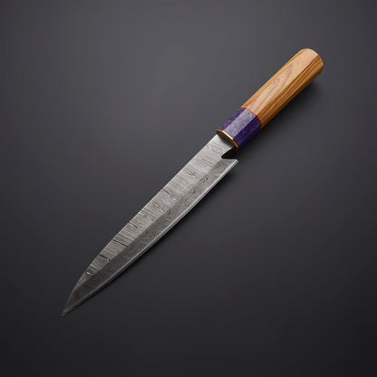 FalconEdge™ Curved Fillet Knife – Handcrafted Green & Maroon Handle Knives Craft
